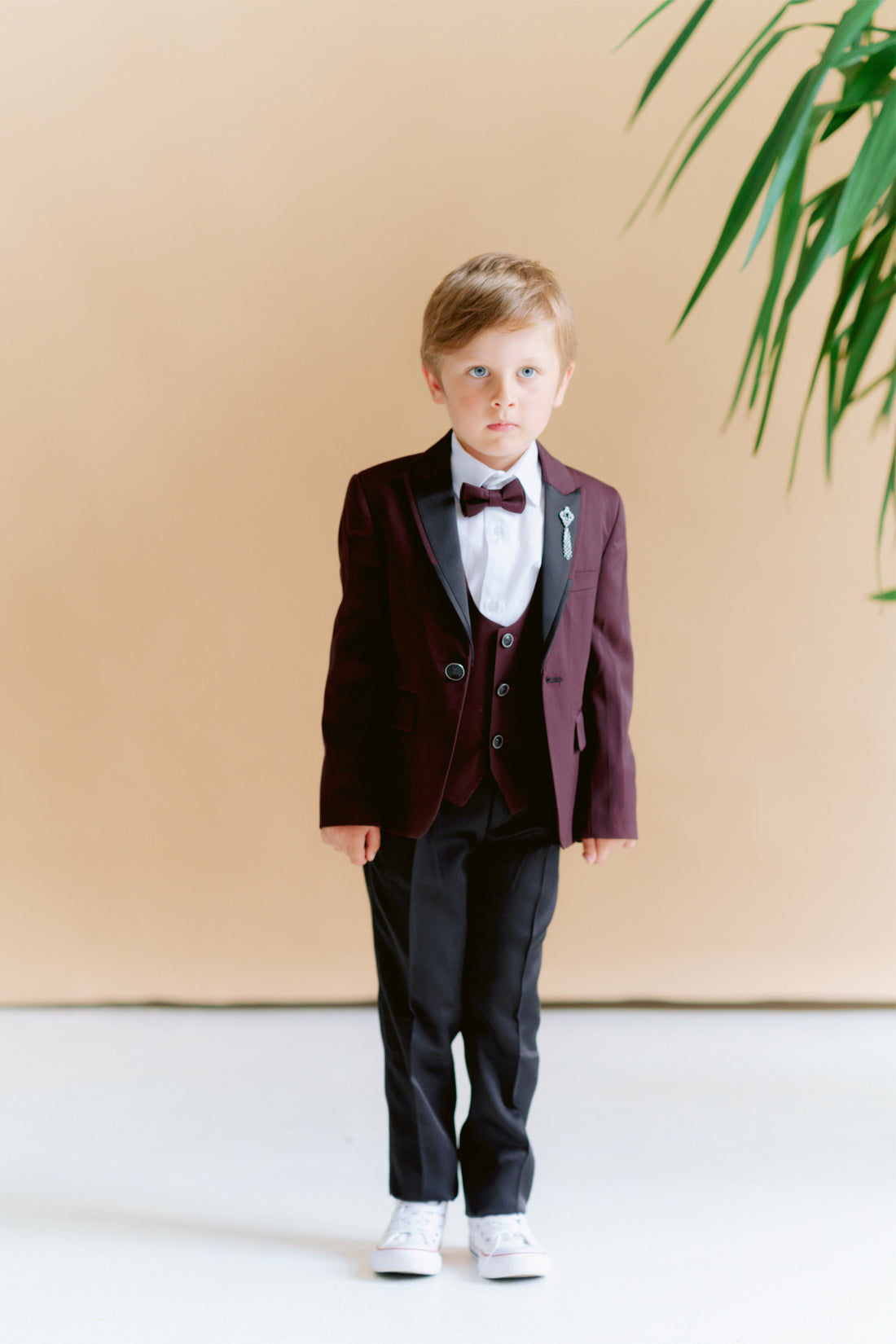 Boys Red 5 Piece Suit