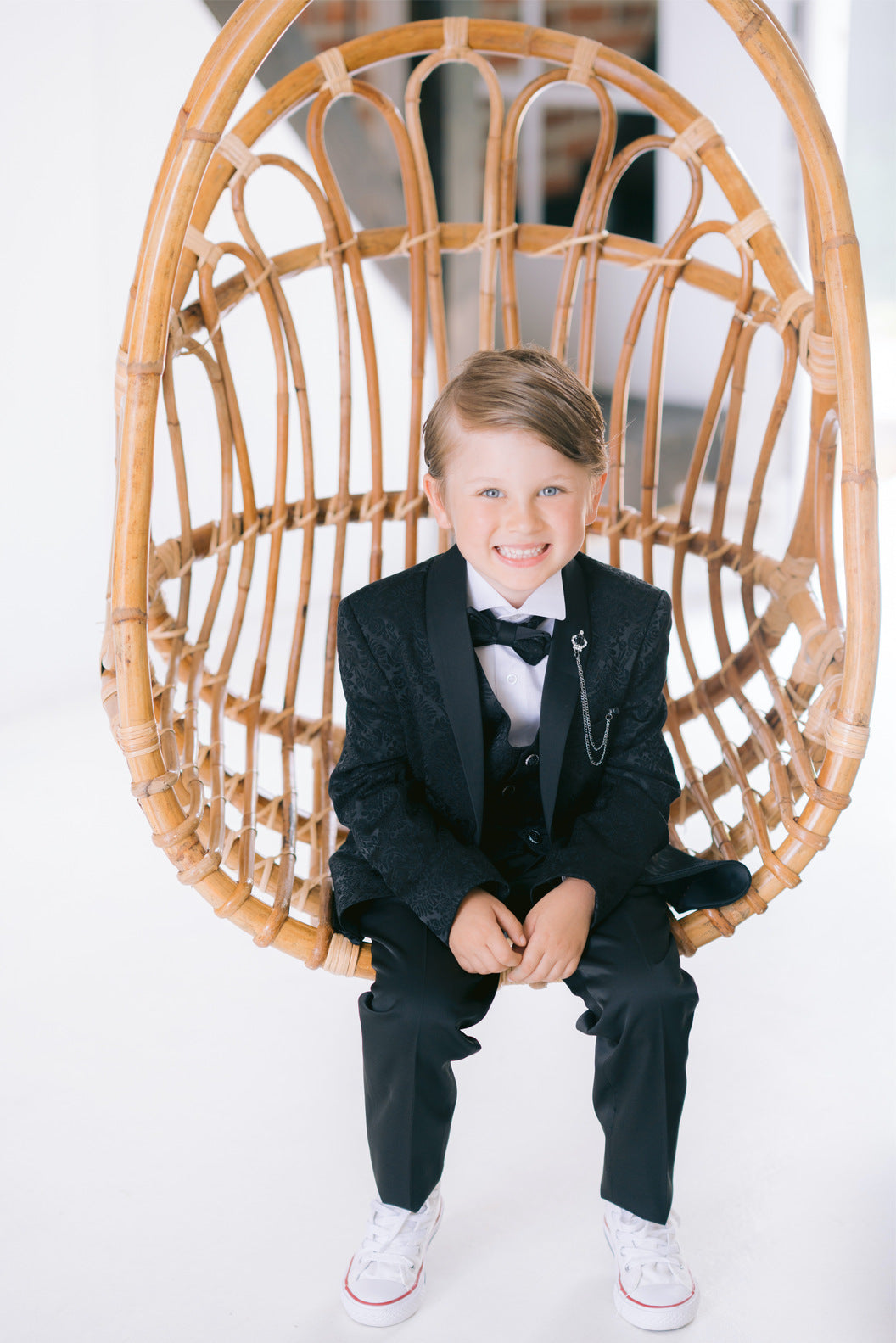 Boys Black 5 Piece Suit