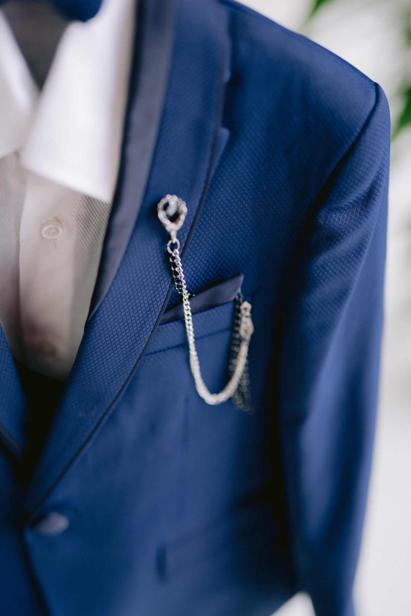 Traje azul marino de 5 piezas para niño