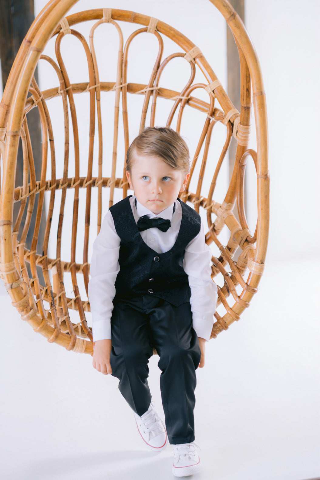 Boys Black 5 Piece Suit
