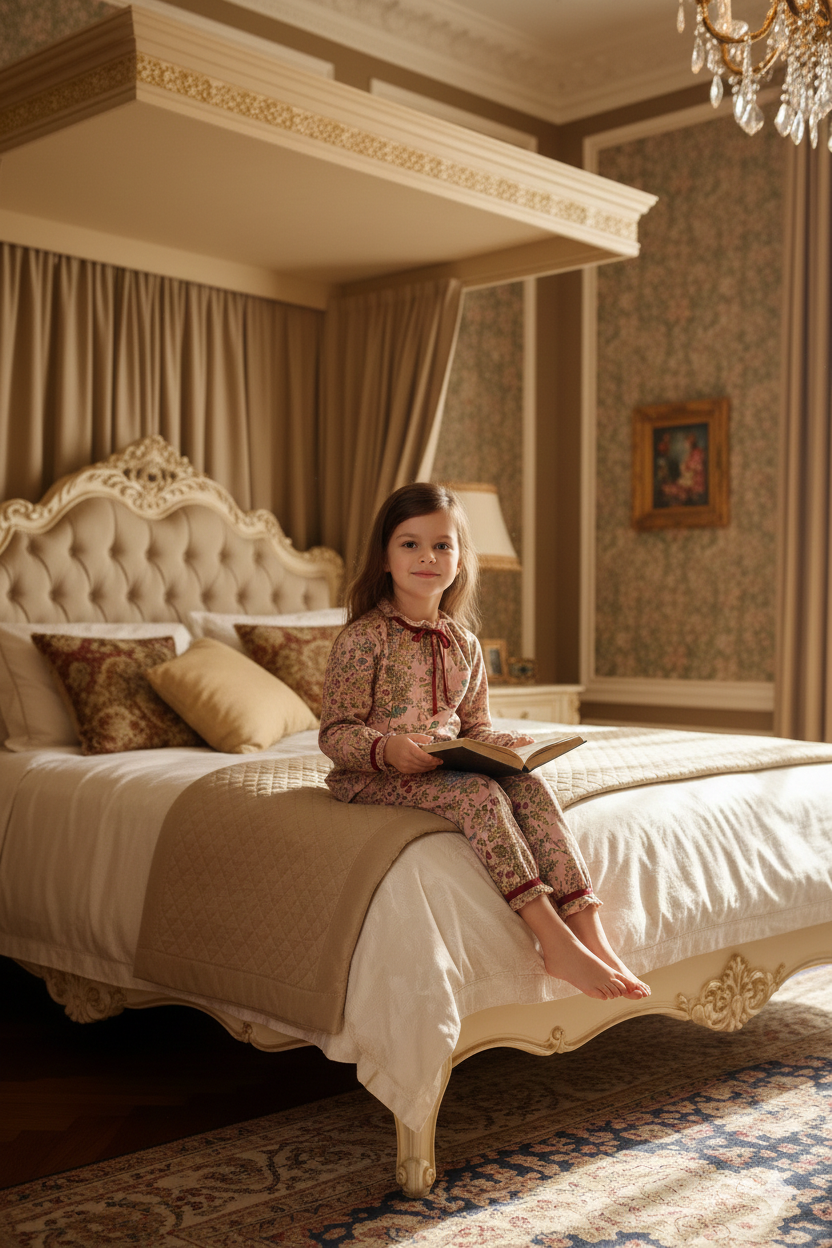 Floral Elegance Personalized Pajama Set – Premium Cotton-Blend with Velvet Trim Accents