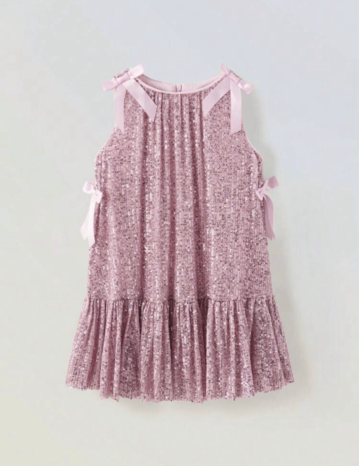 Sara Elegant Liliac Sequin Dress for Girls – Accented with Satin Bows