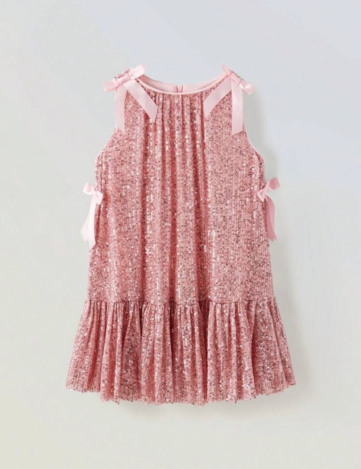 Sara Elegant Liliac Sequin Dress for Girls – Accented with Satin Bows