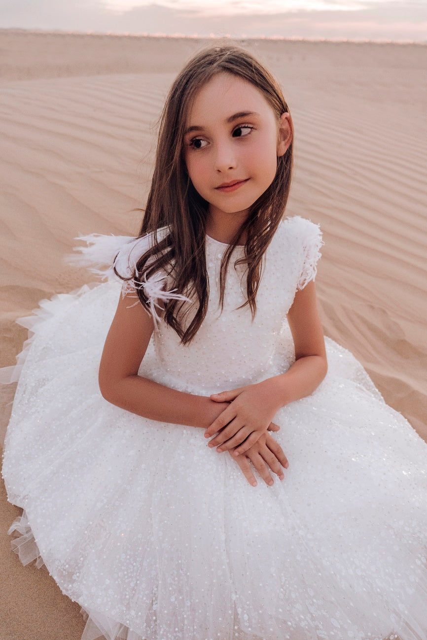 Elegant White Dress for Girl