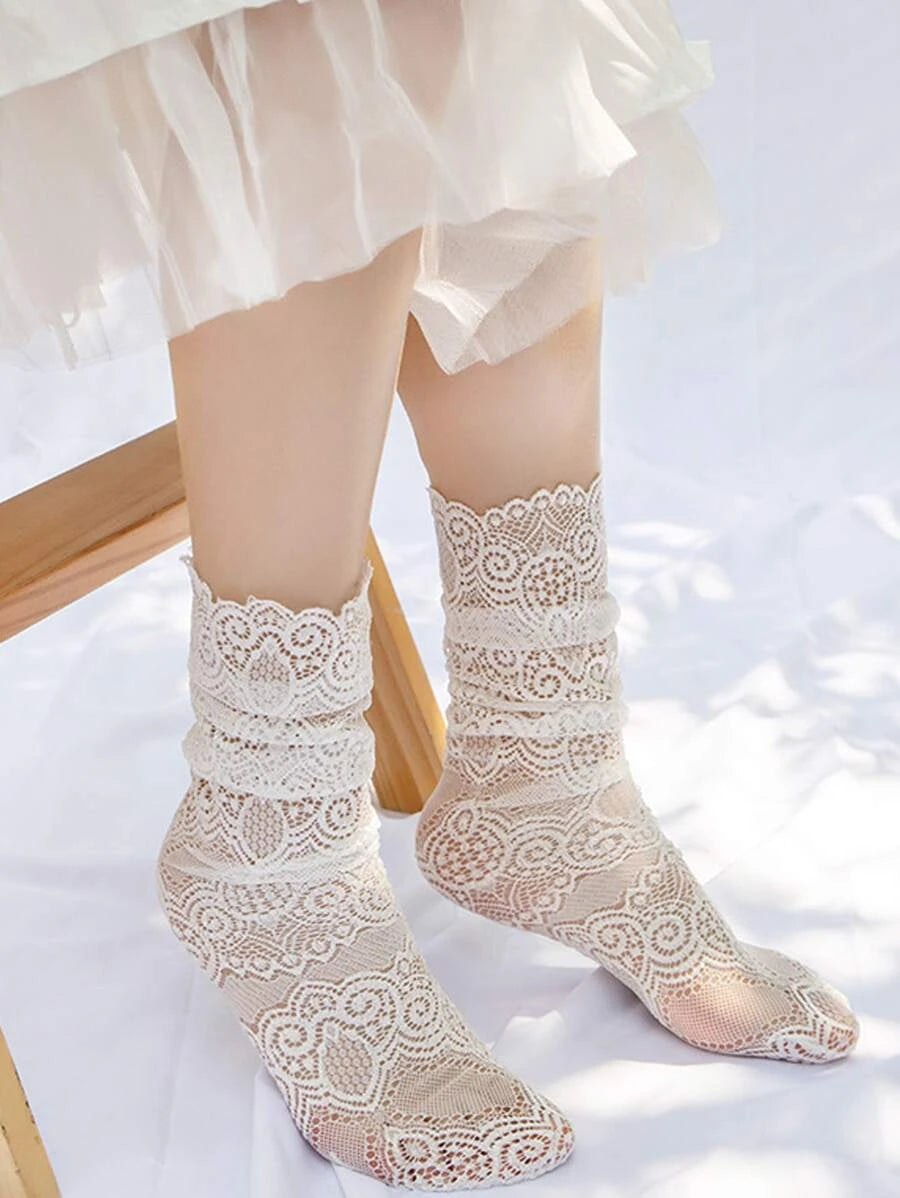 White Lace Socks