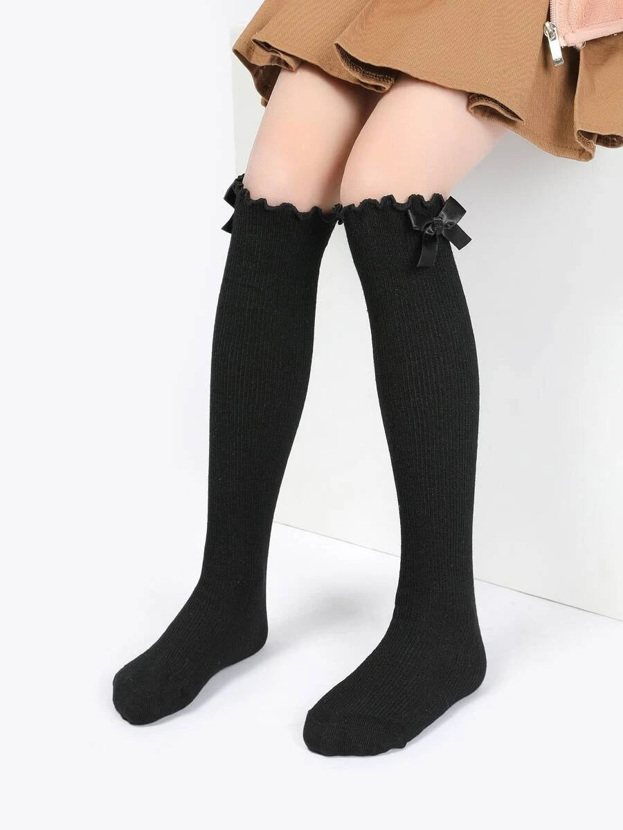 Black Socks with Bow