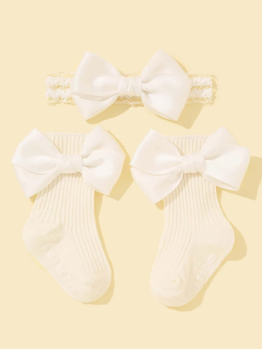 Stylish Set: Bow Headband and Baby Socks