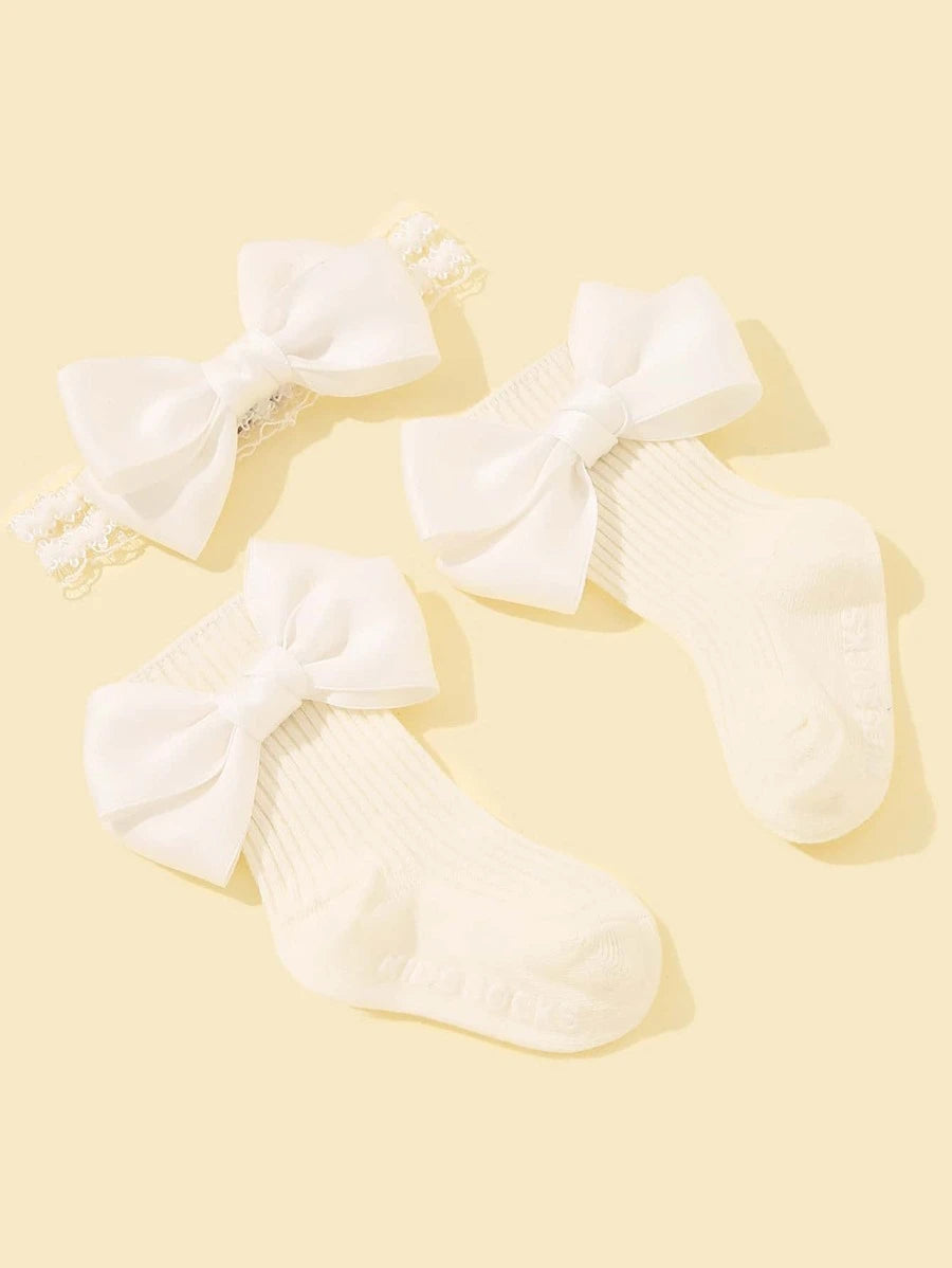 Baby Bow Headband and Socks Set