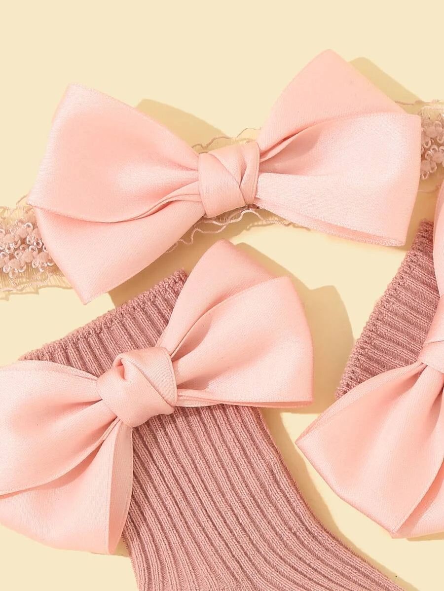 Cute Baby Accessories: Bow Headband and Socks