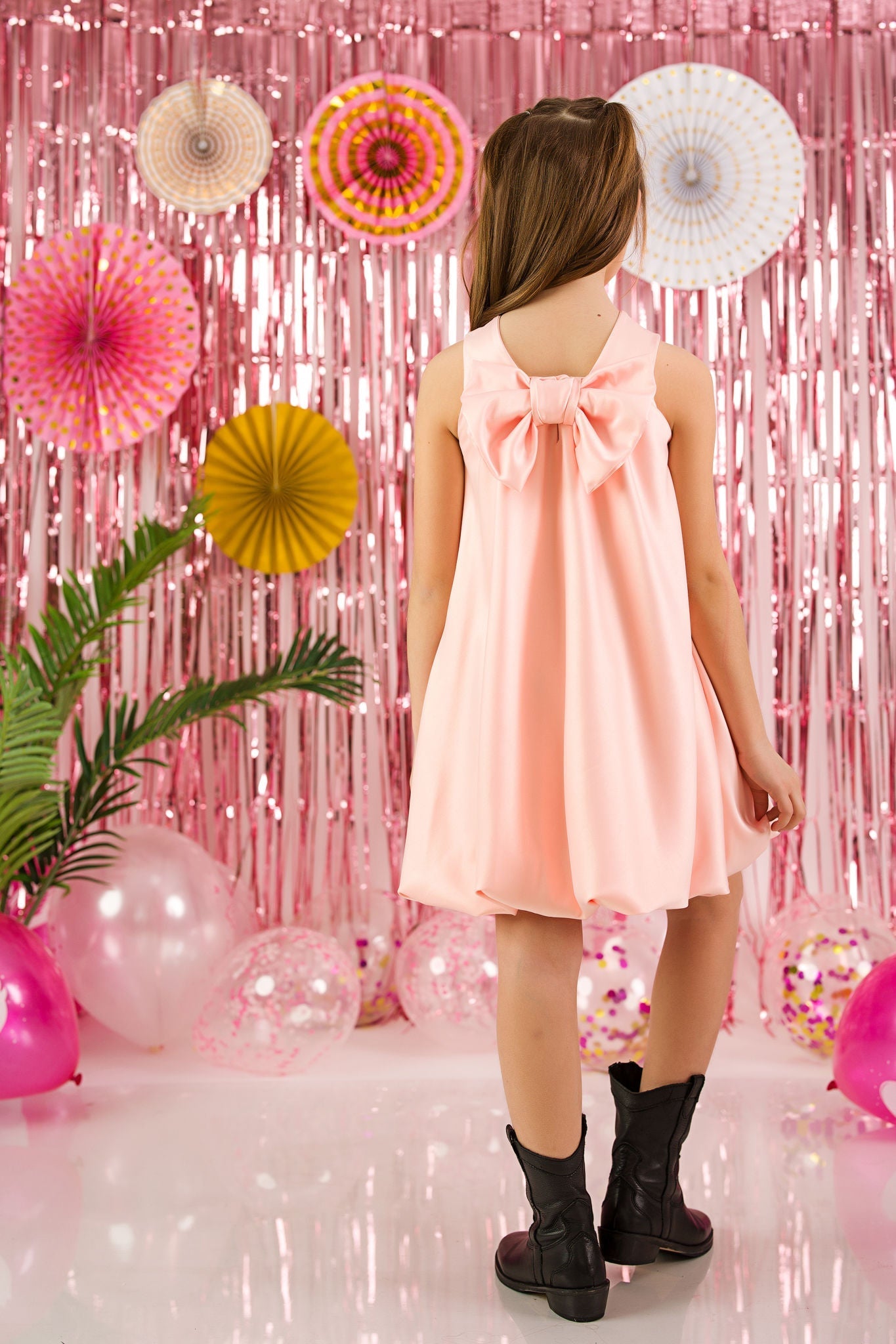 Charming Salmon Dress for Girls