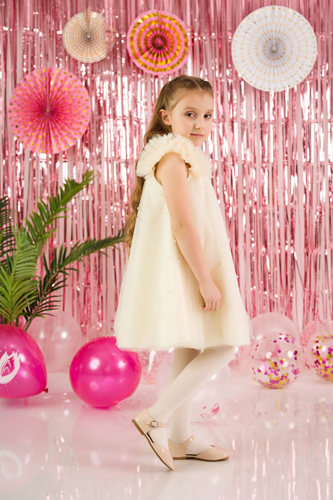 Tulle Dress with Pearls