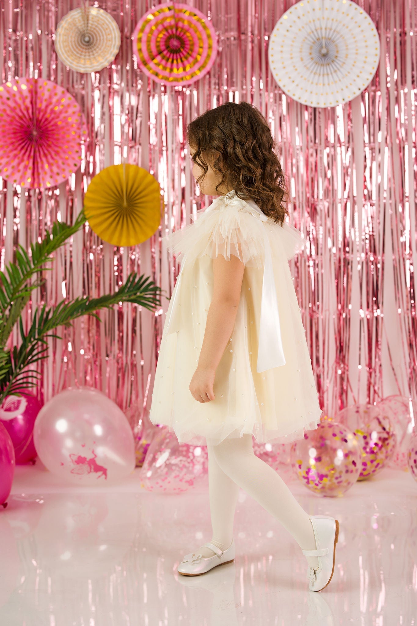 Tulle Dress with Pearls