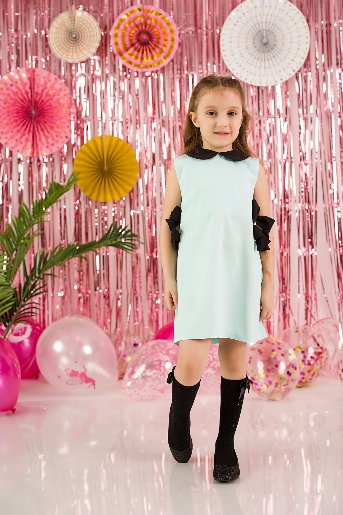 Dress with Black Bows Details for Girls