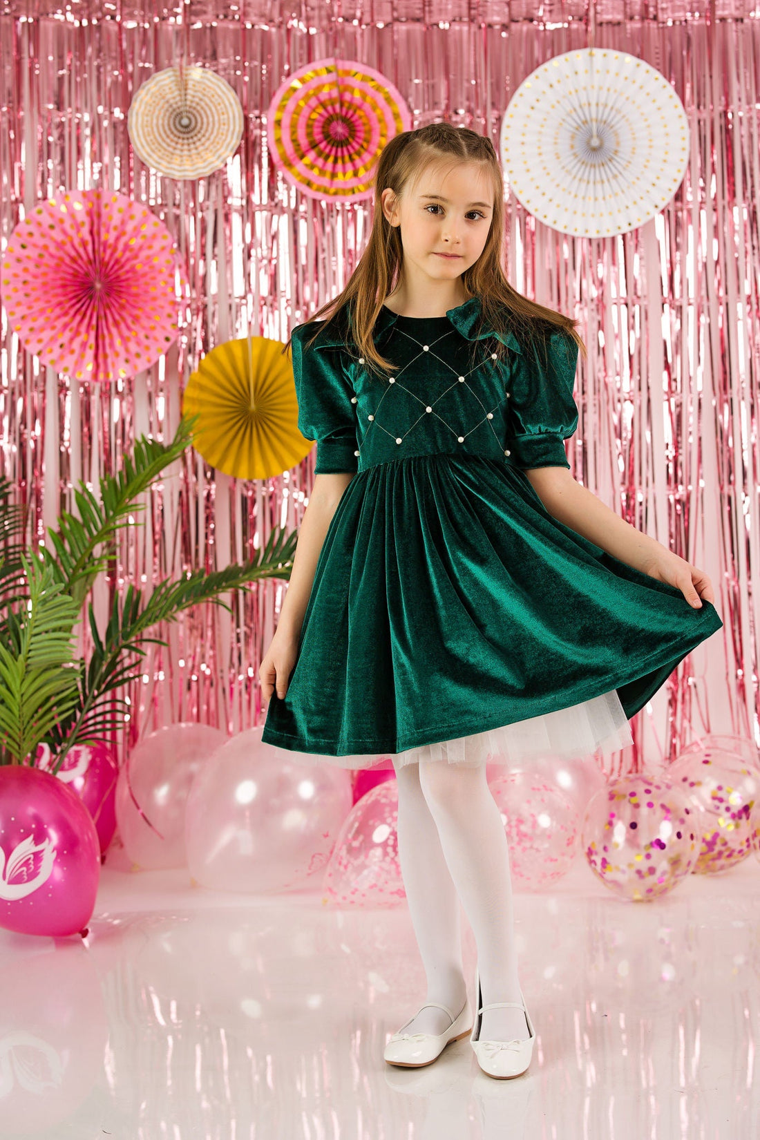 Dress with Puff Sleeves for Girls