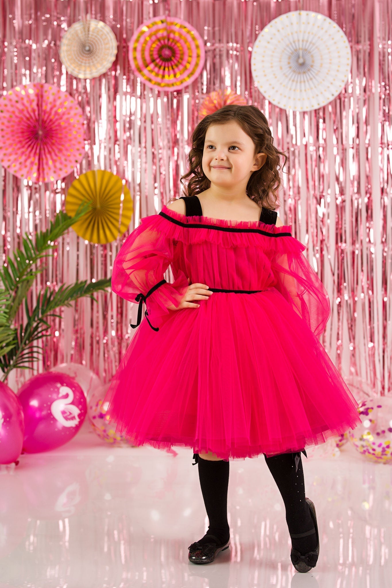 Dress with Black Velvet Ribbon