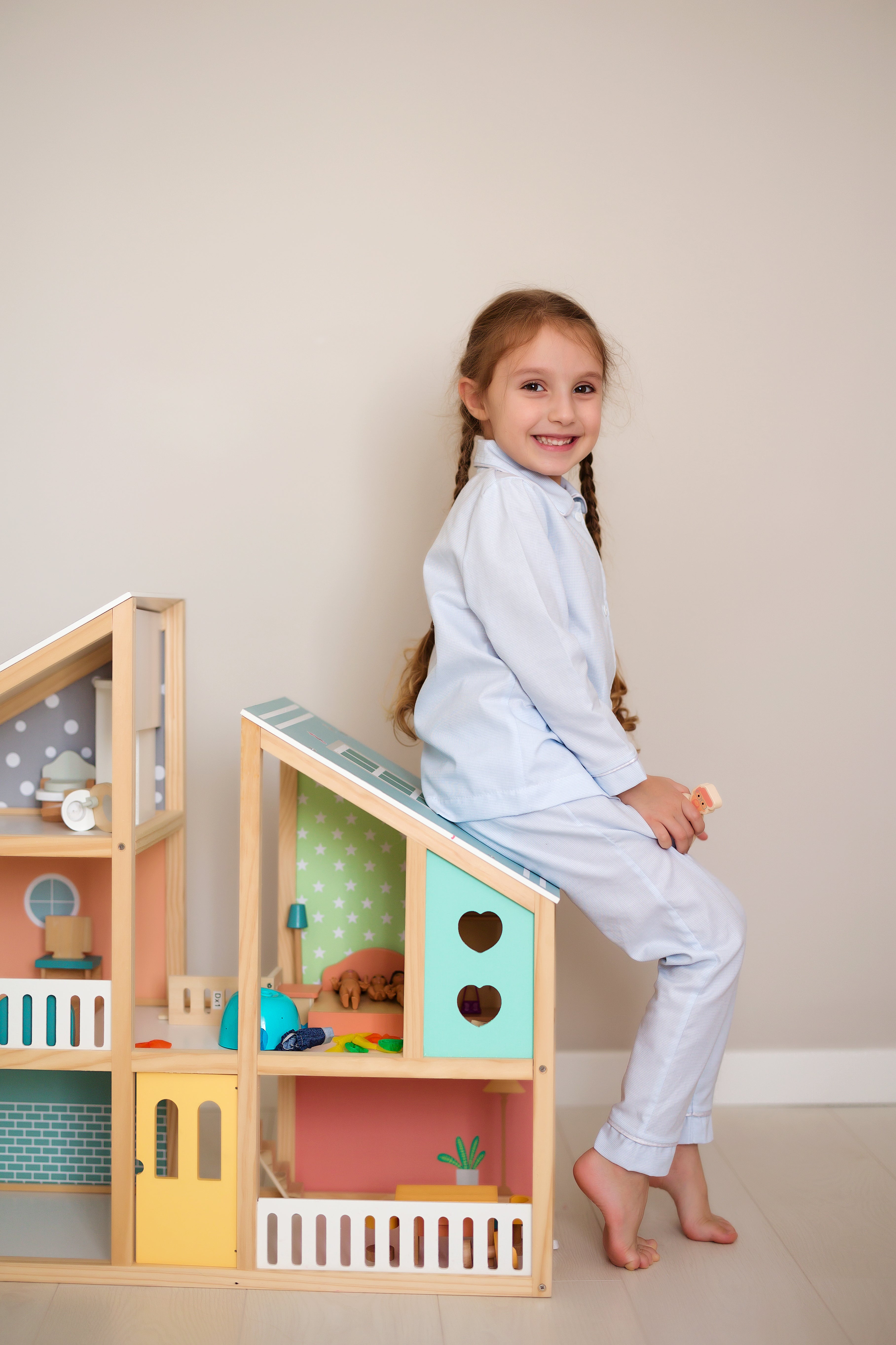 Classic Blue Cotton Pajamas