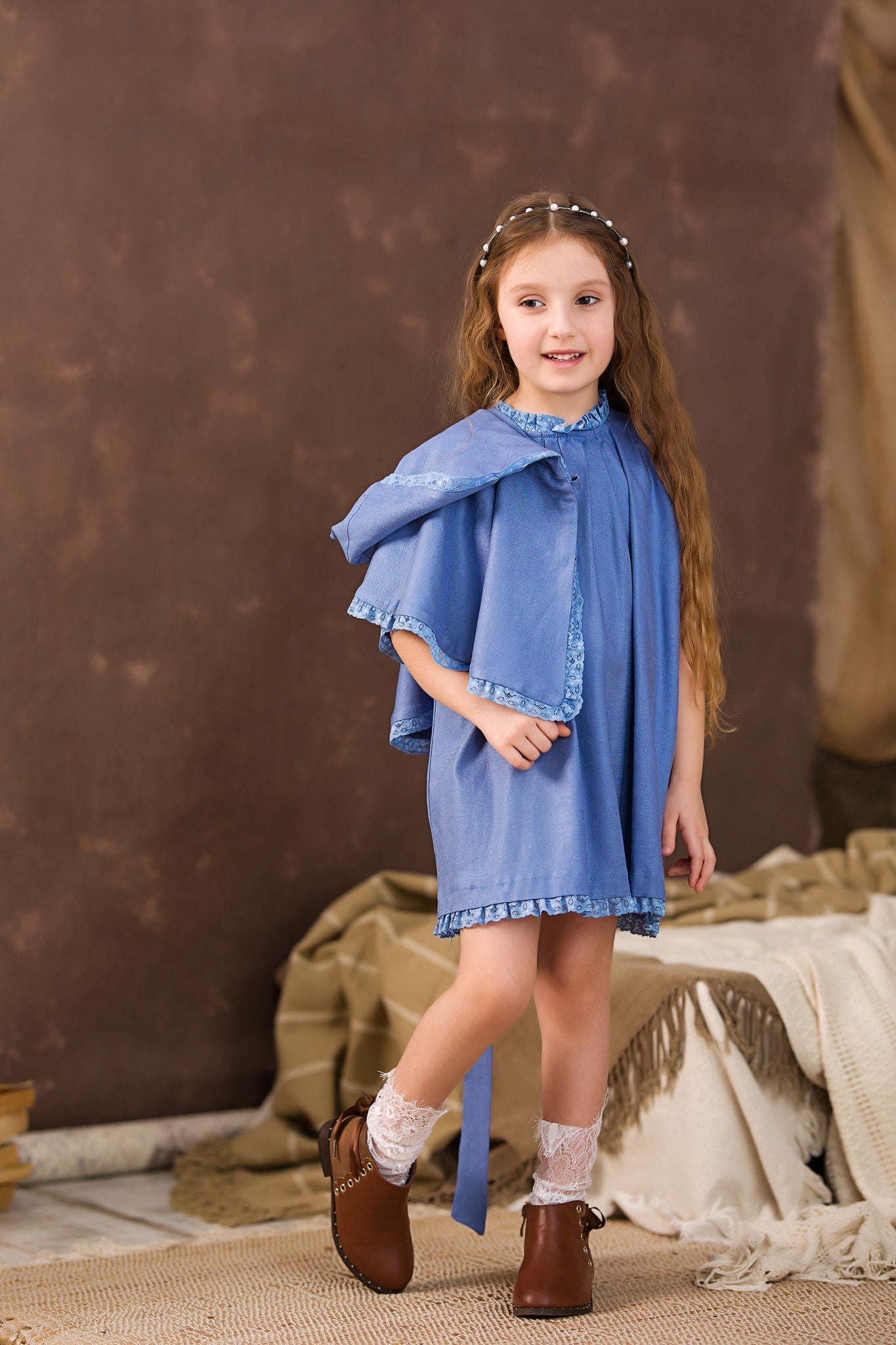 Dress with cape