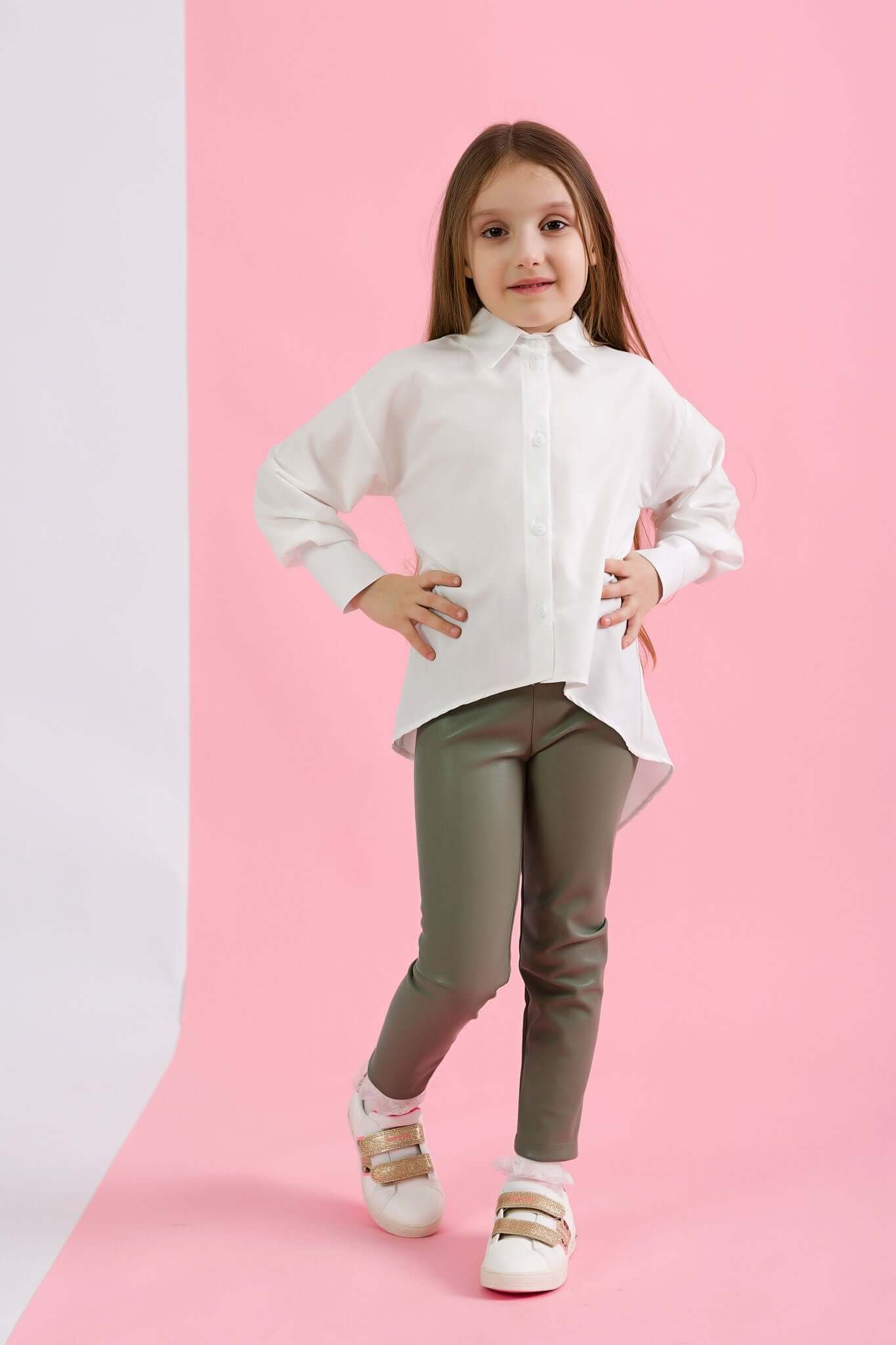 White Shirt and Khaki Faux