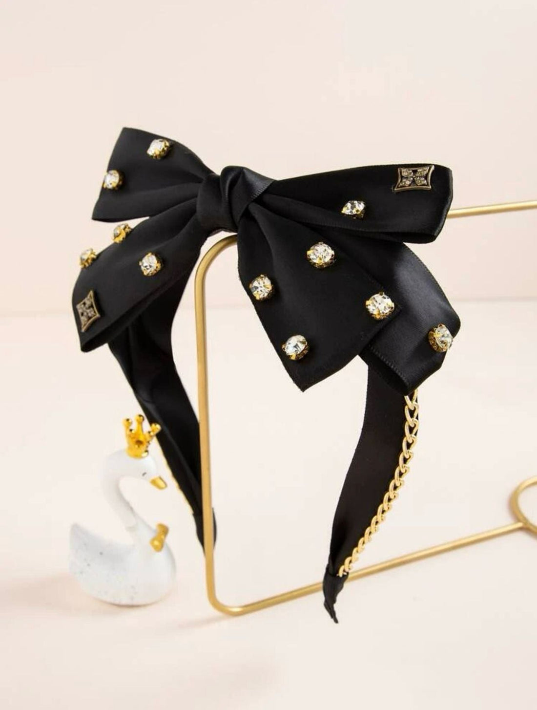 Rhinestone & Bow Decor Headband