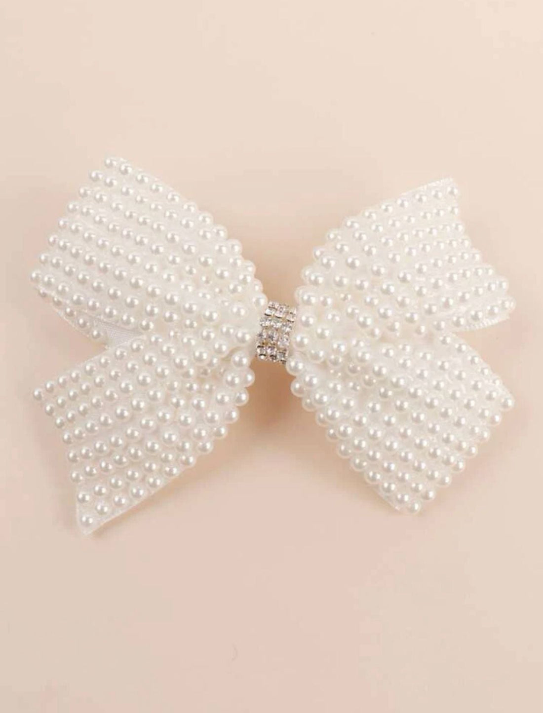 Girl Faux Pearl Bow Decor Hair Clip
