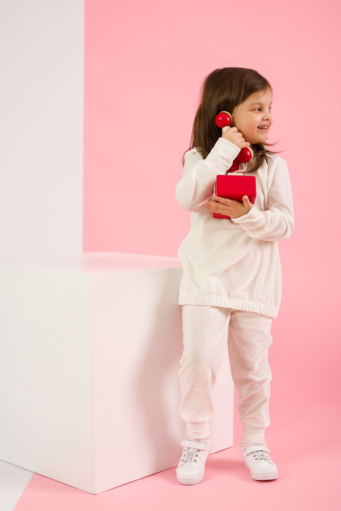 White Velvet Tracksuit for Girls