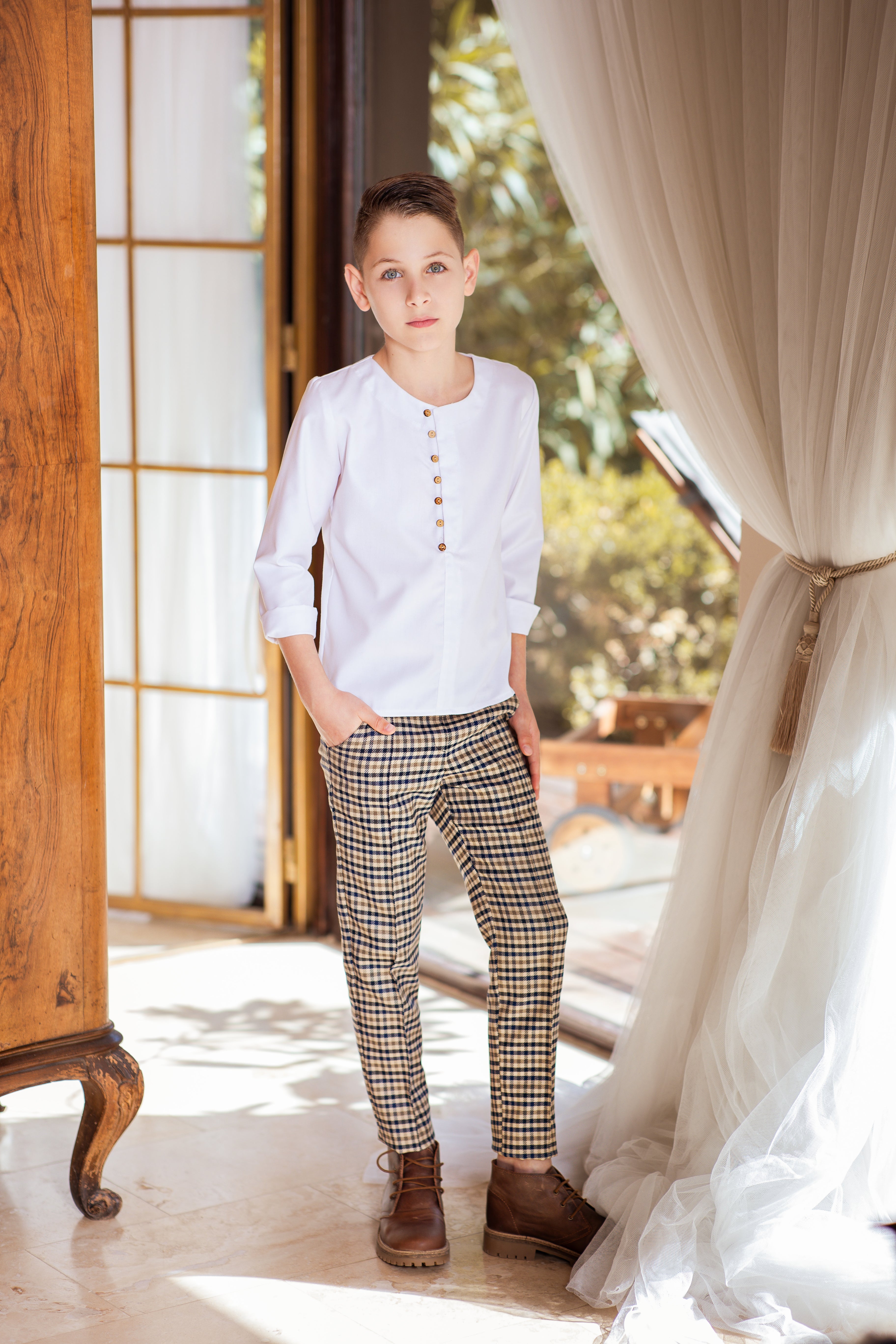 checked trousers