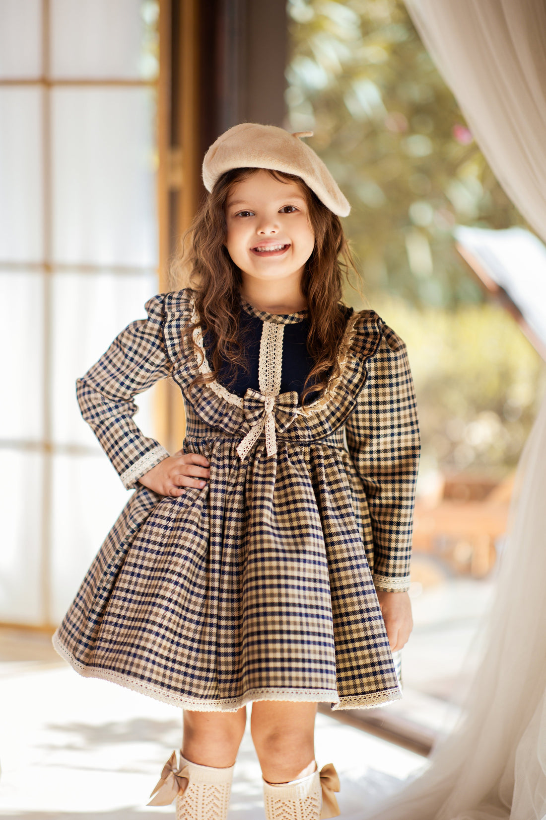 Checkered Dress for Girls: Vintage