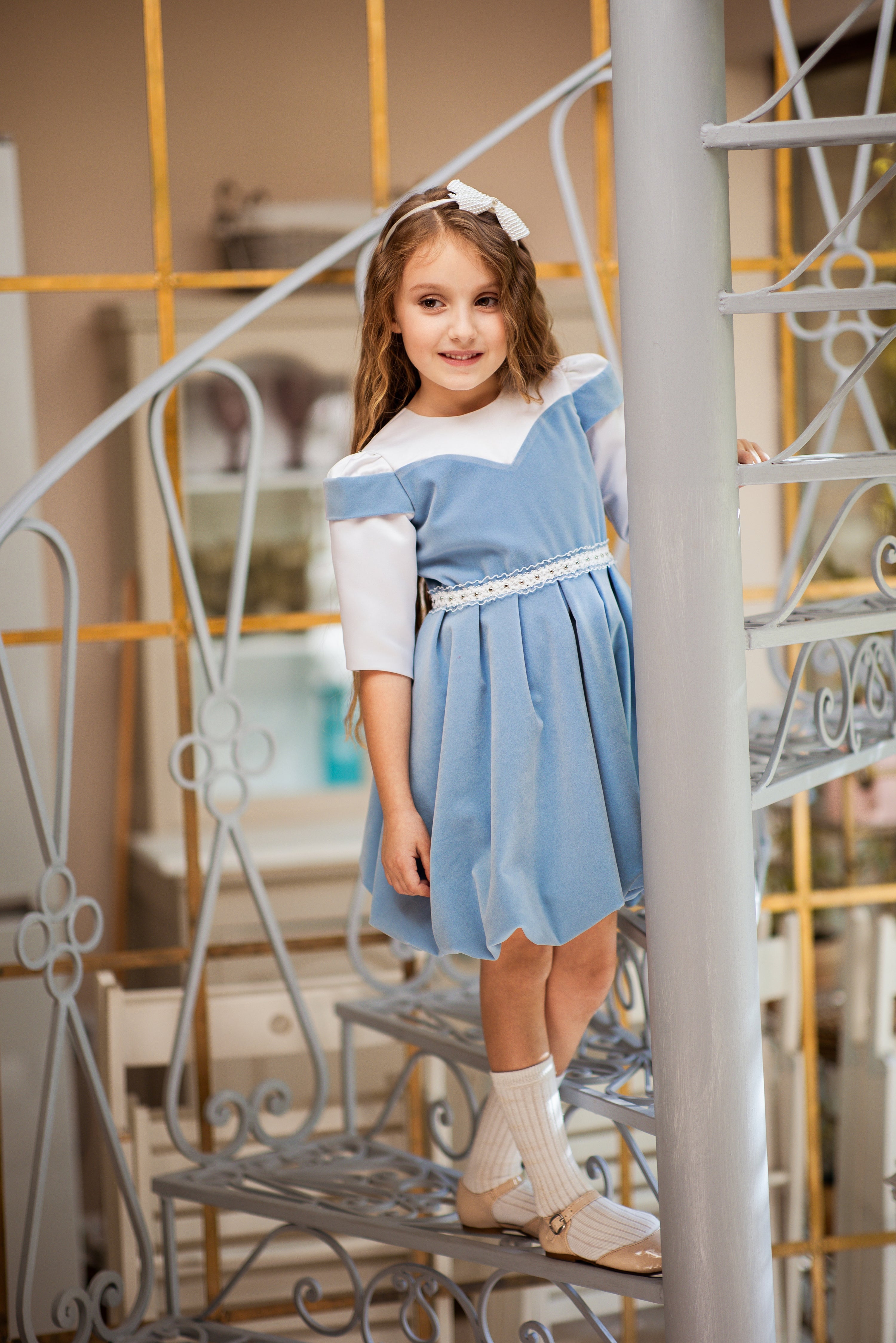 Blue Velvet Dress