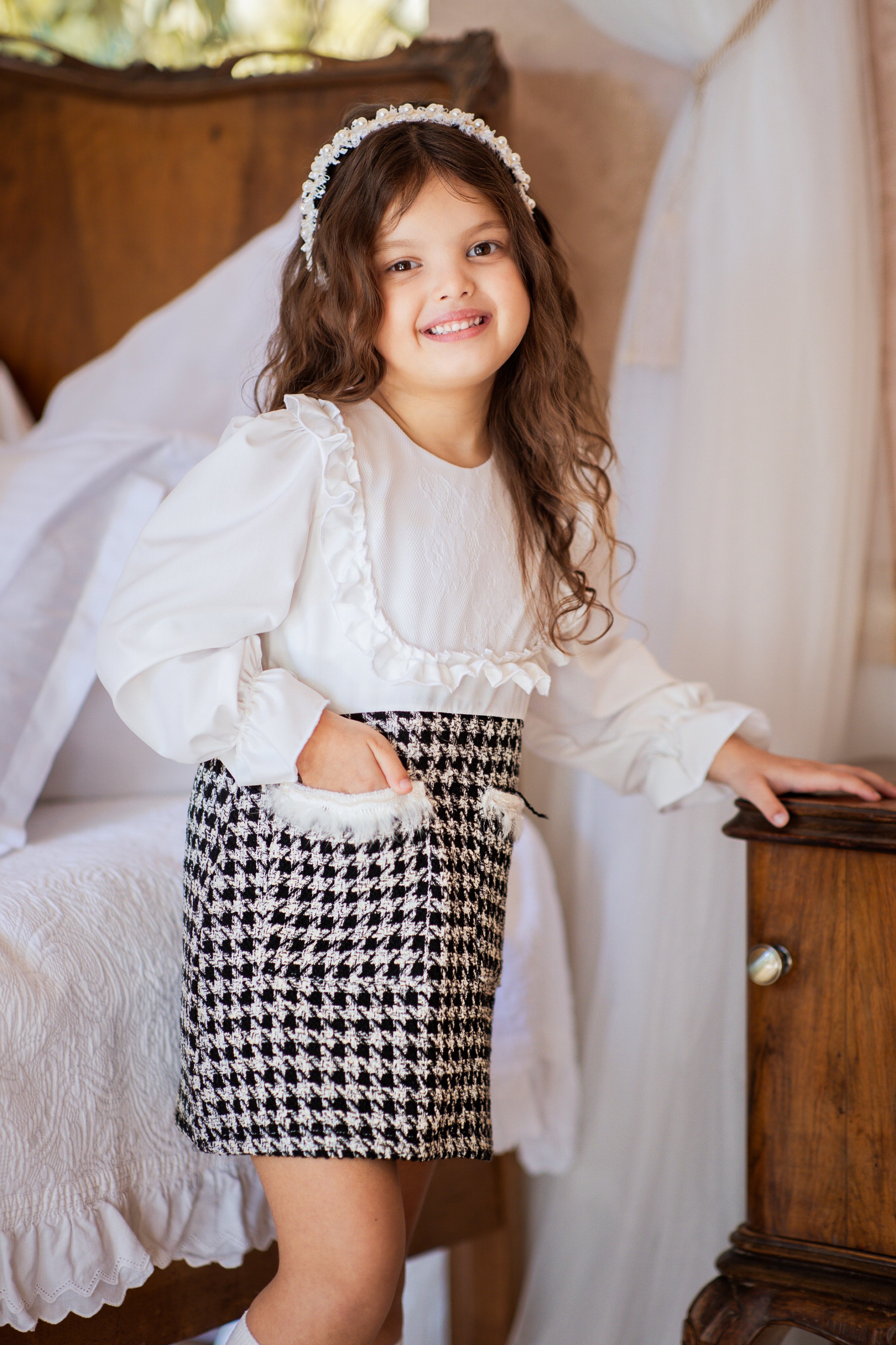 Dress with Real Fur Detail