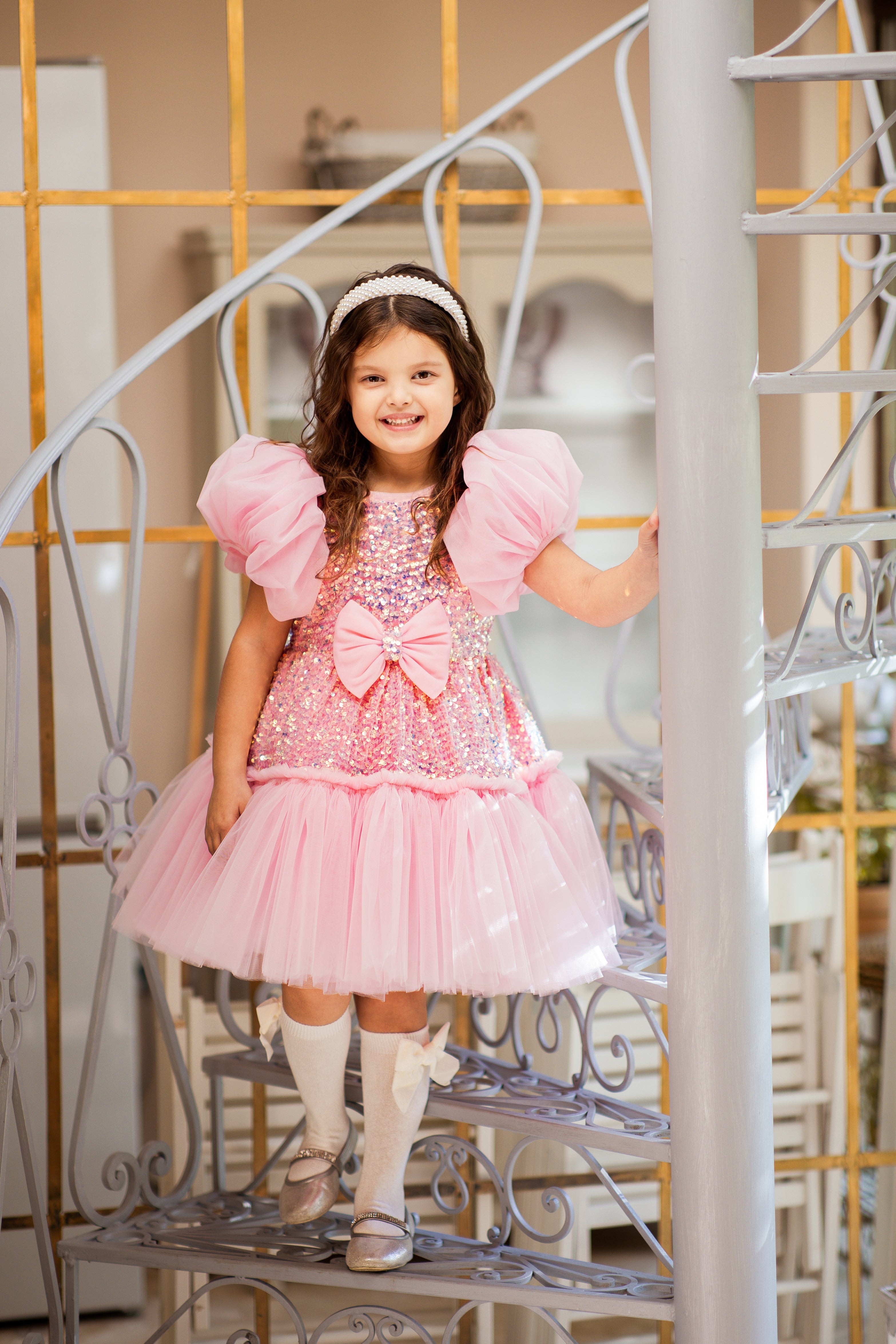 Pink Tulle and Sequin Dres