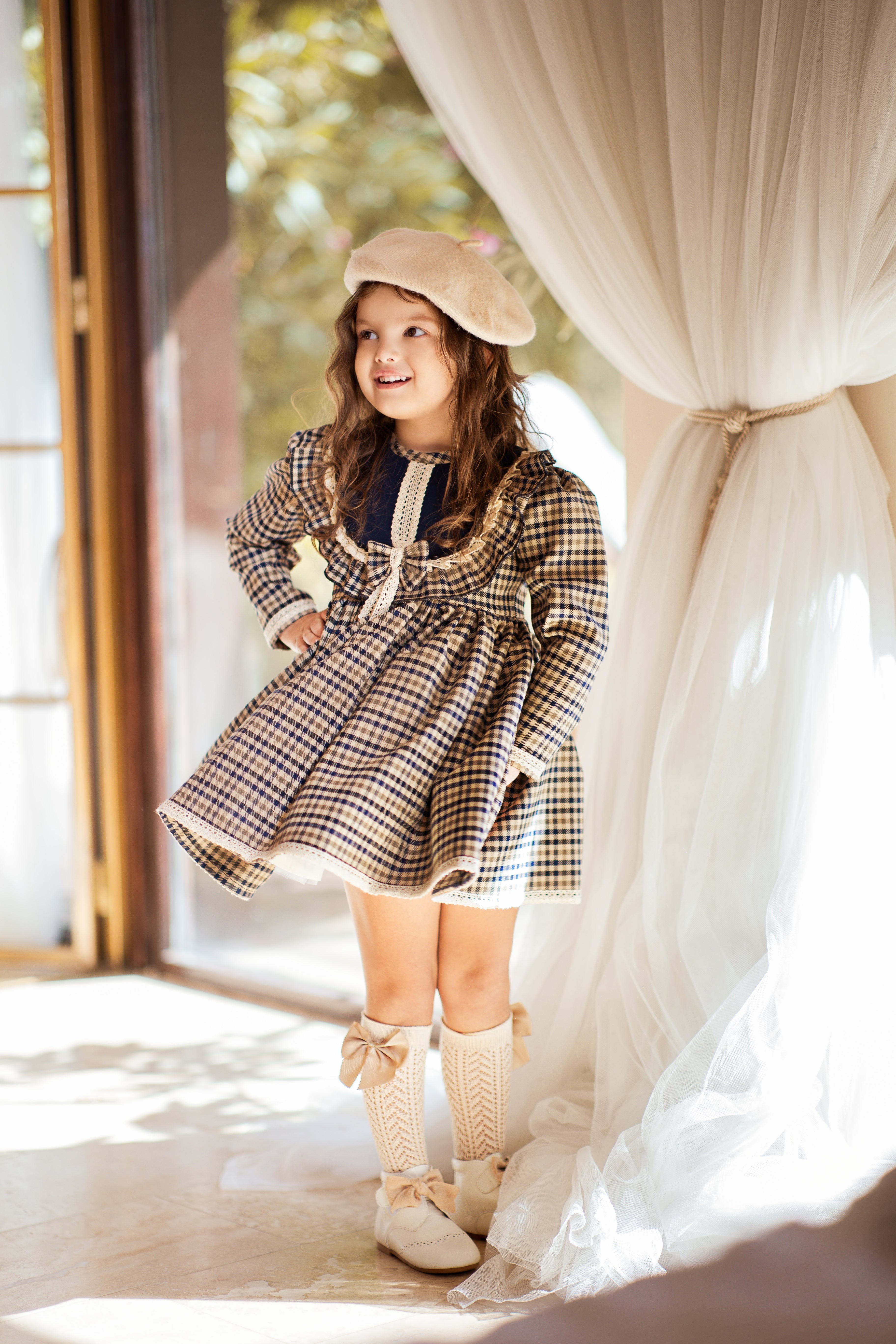 Charming Checkered Dress for Girl