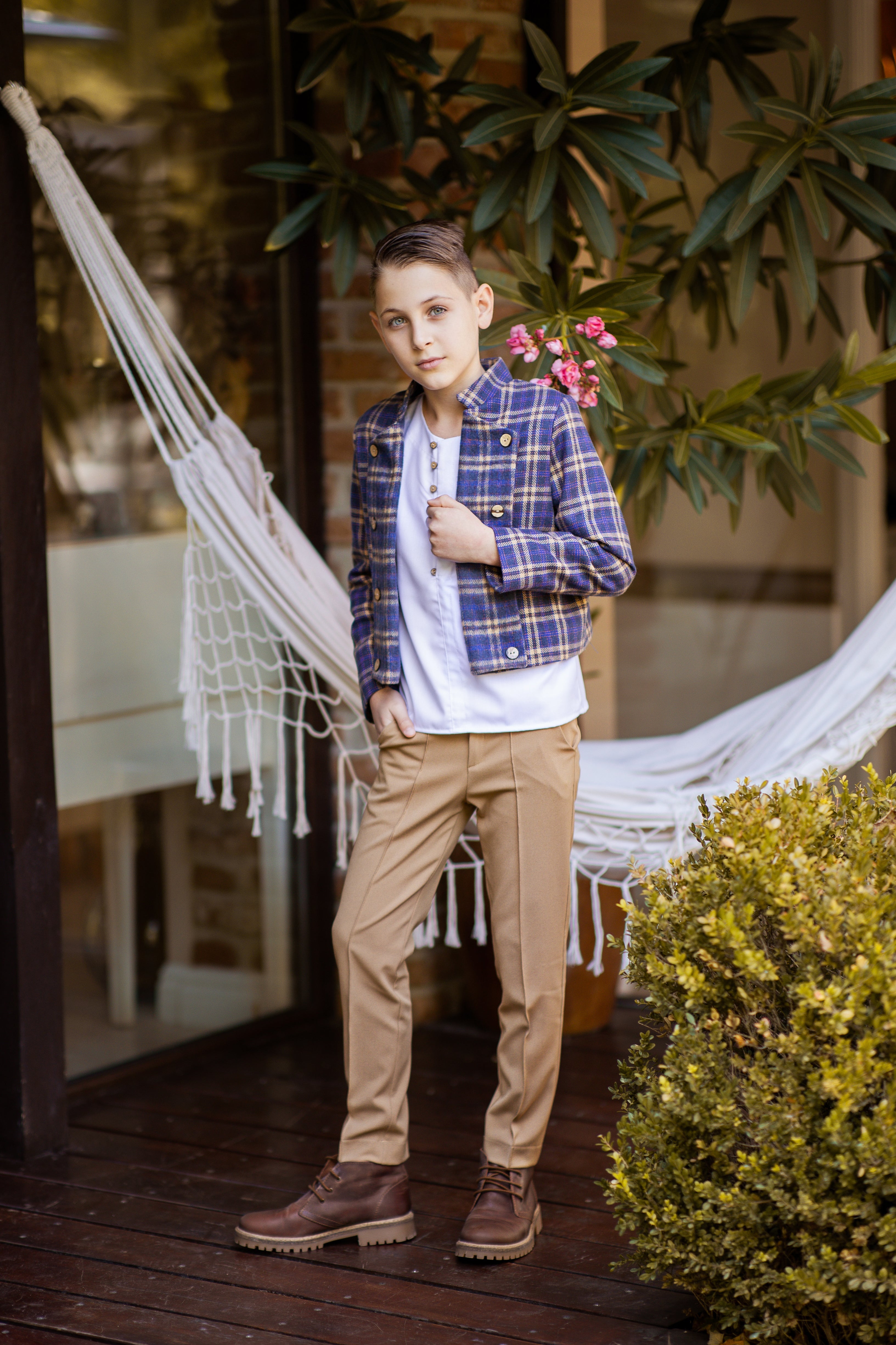 Checked blazer