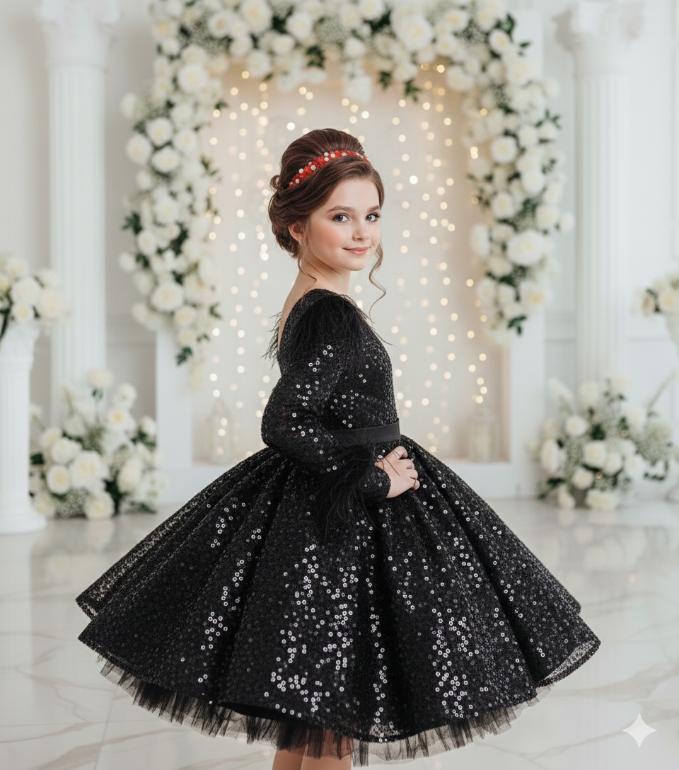 Sierra Elegant Red Gown – Pearl &amp; Sequin Embroidered Lace with Natural Feather Shoulder Accentsierra