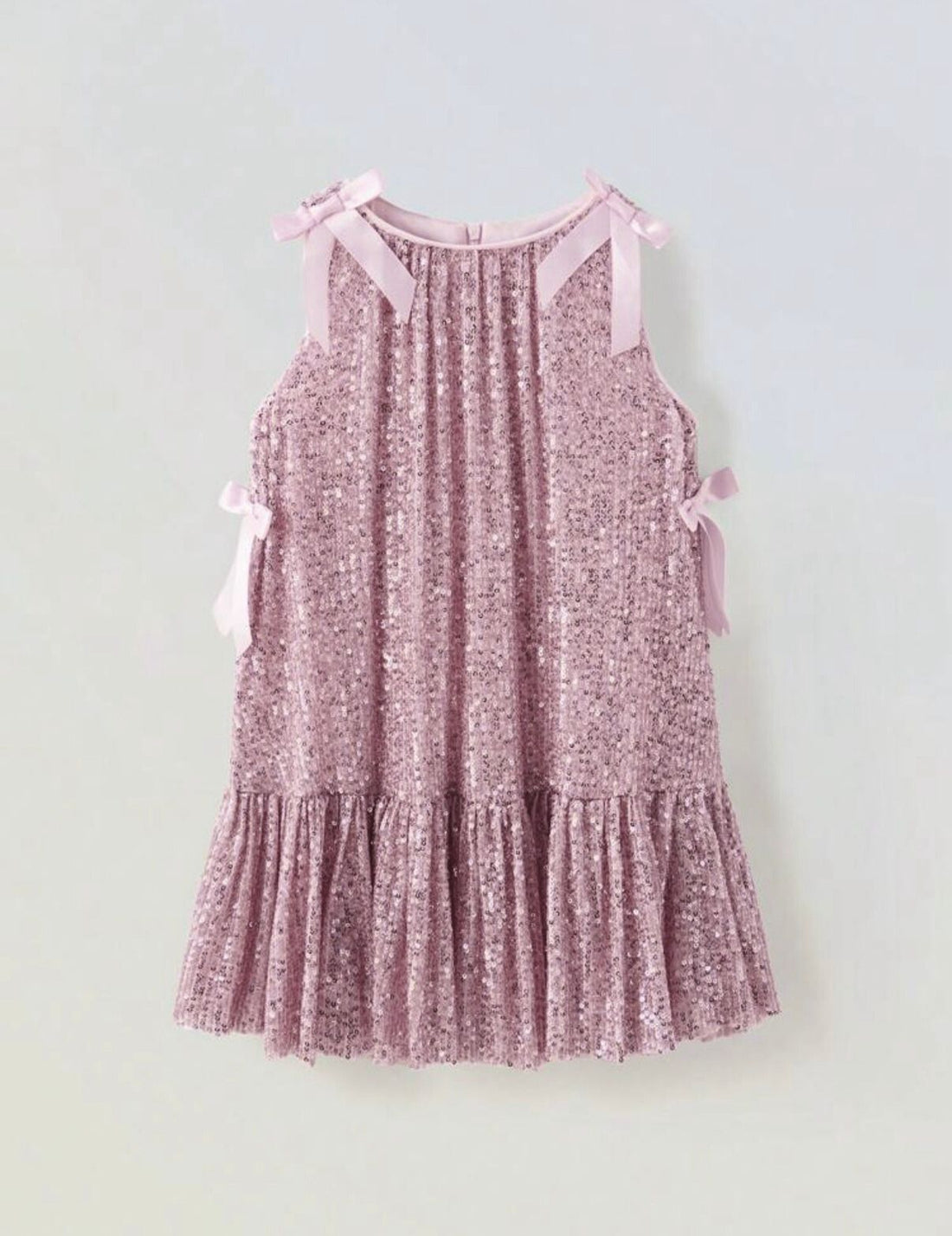Sara Elegant Liliac Sequin Dress for Girls – Accented with Satin Bows