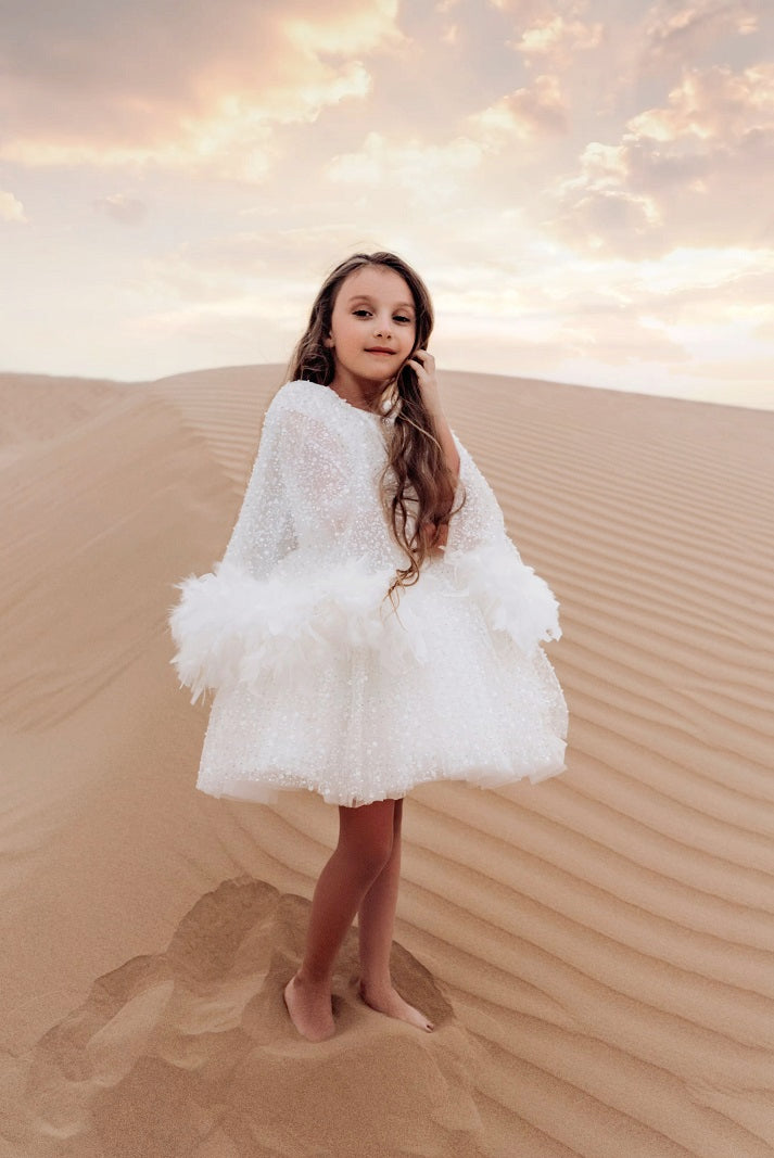 Elegant White Dress for Girls