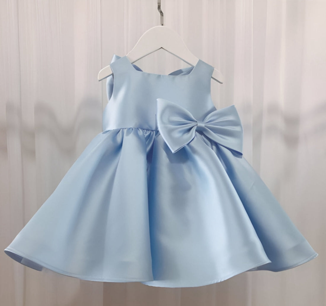 Blair Elegant Sky Blue Gown – Premium Mikado Taffeta with Signature Bow Accents