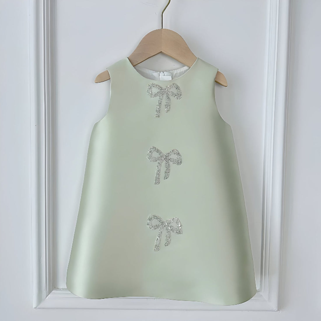 Heidi Elegant Green Gown – Premium Mikado Taffeta with Bow Accents