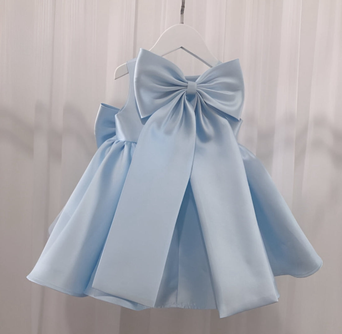 Blair Elegant Sky Blue Gown – Premium Mikado Taffeta with Signature Bow Accents