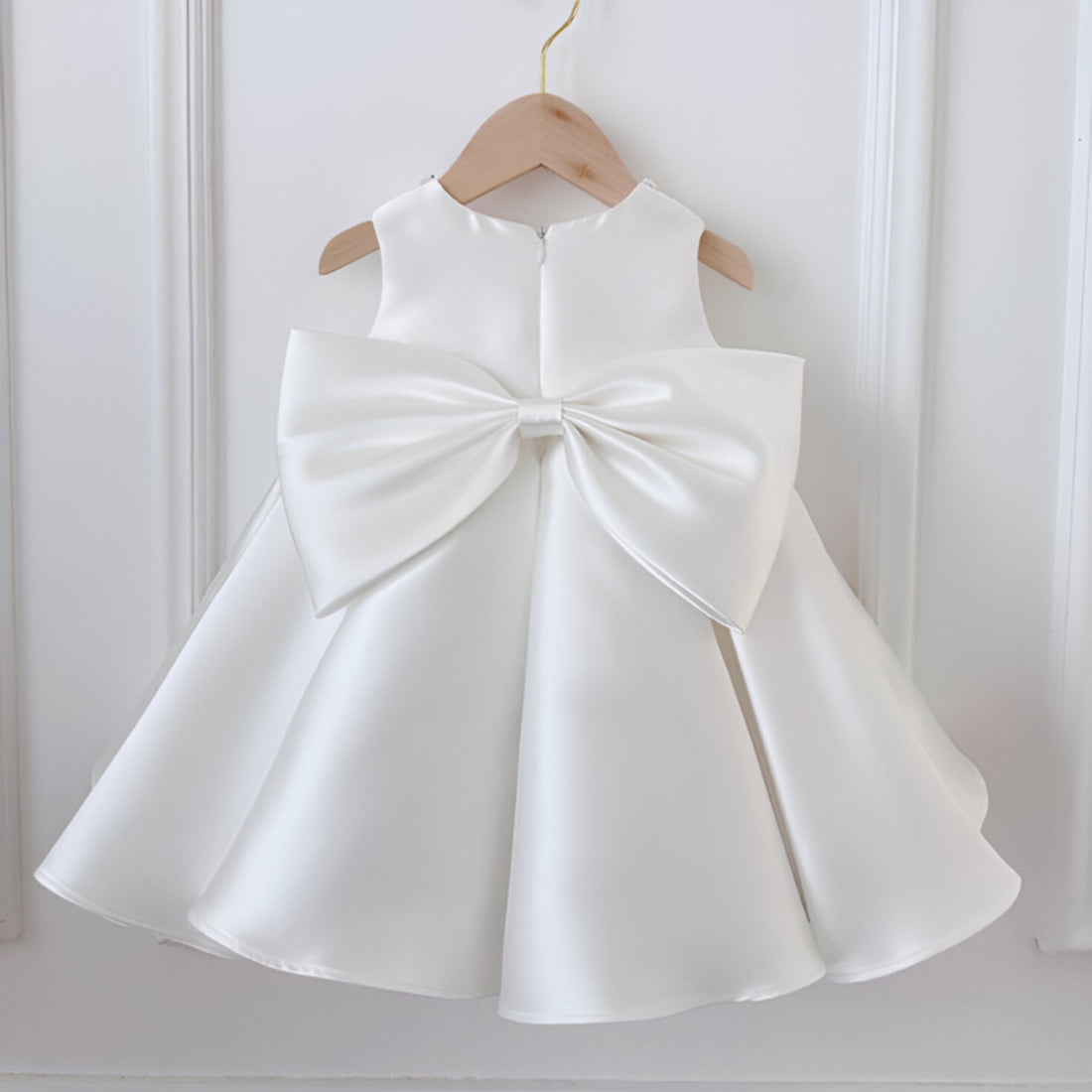 Ember Elegant White Gown – Premium Mikado Taffeta with Precious Accents &amp; Bows