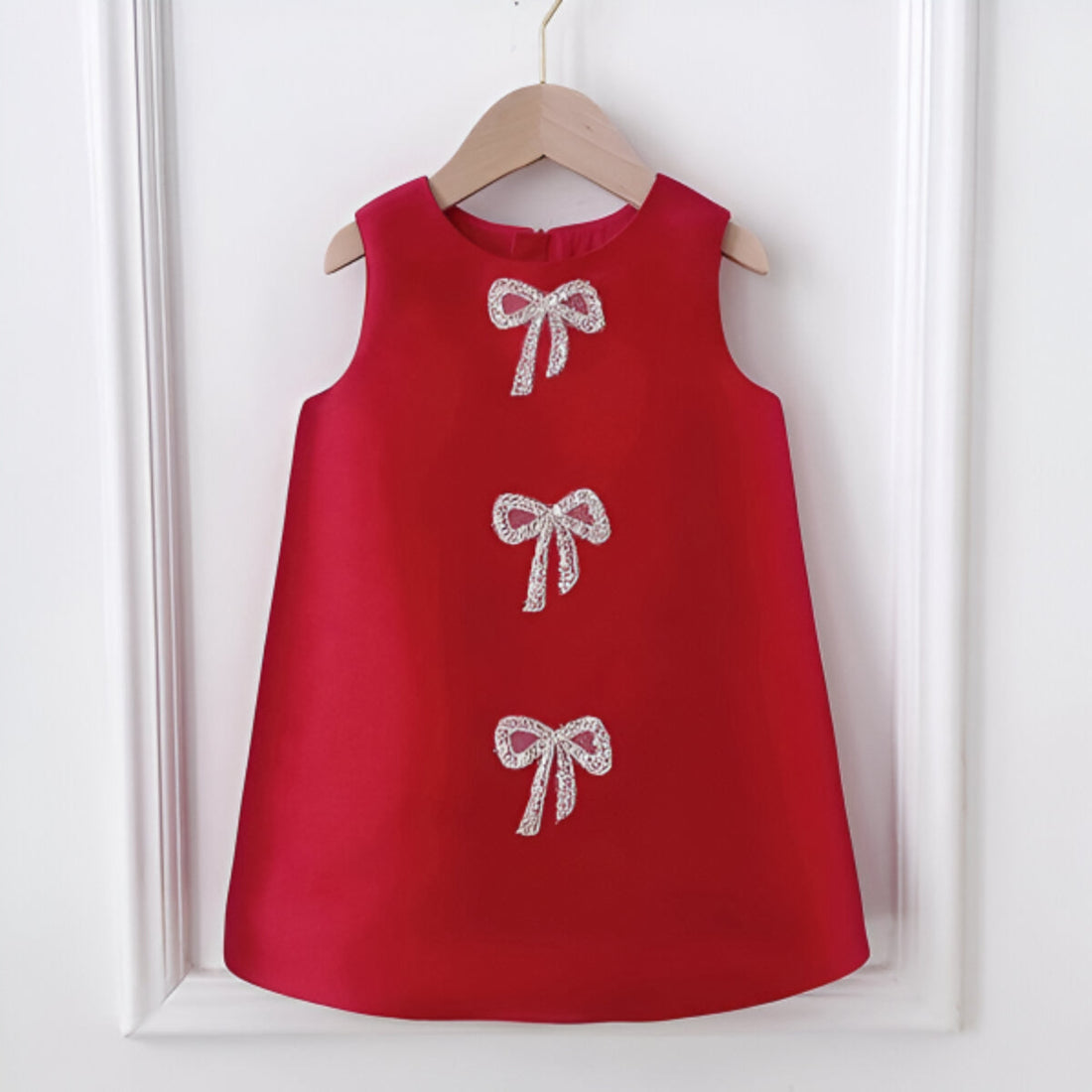 Heidi Elegant Red Gown – Premium Mikado Taffeta with Bow Accents