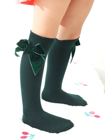 Green Socks with Bow