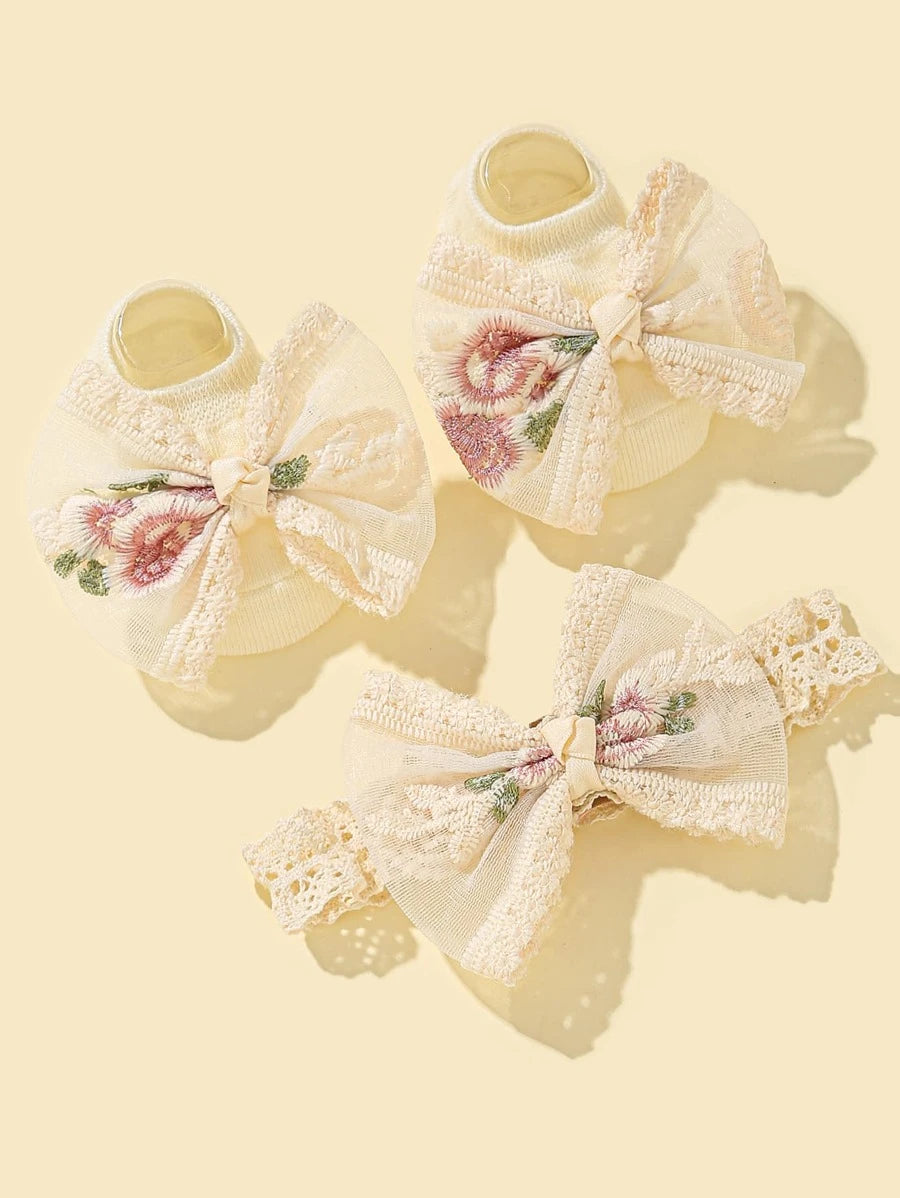 Baby Bow Headband and Socks Combo