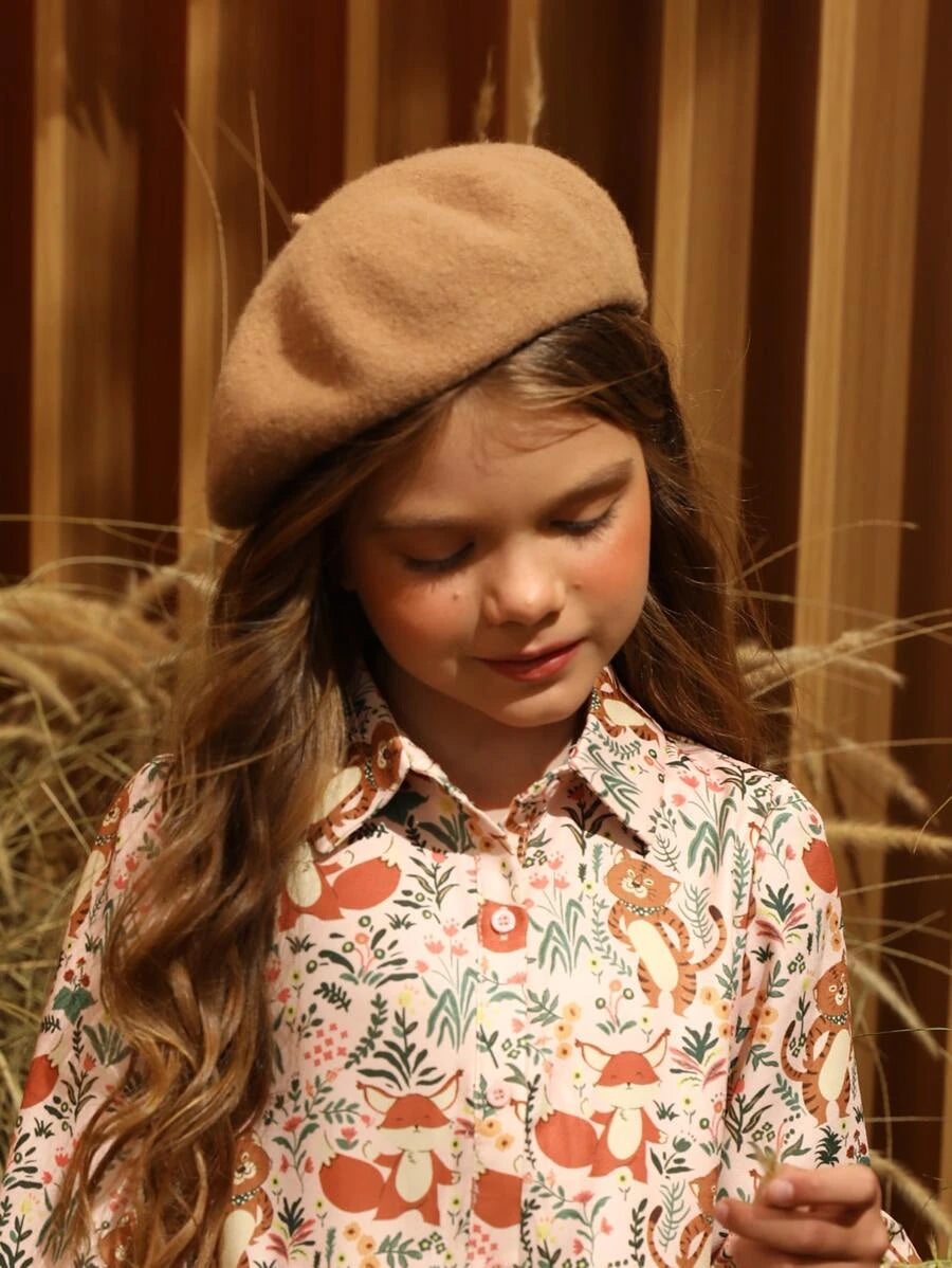 Béret chameau pour filles