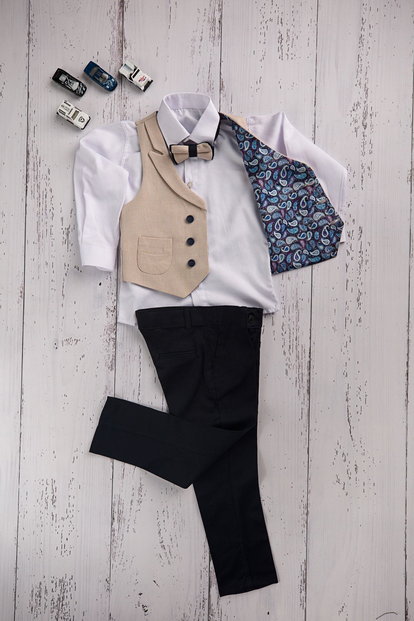 Waistcoat, Shirt, Trousers and Bow Tie