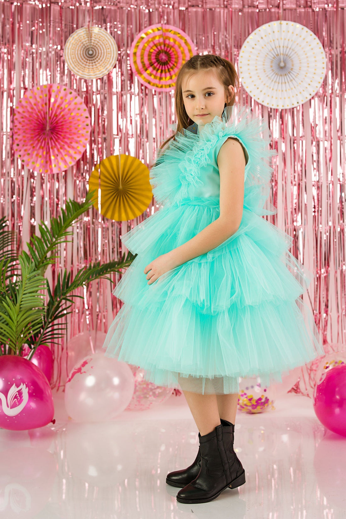 Ruffled Tulle Dress for Girls