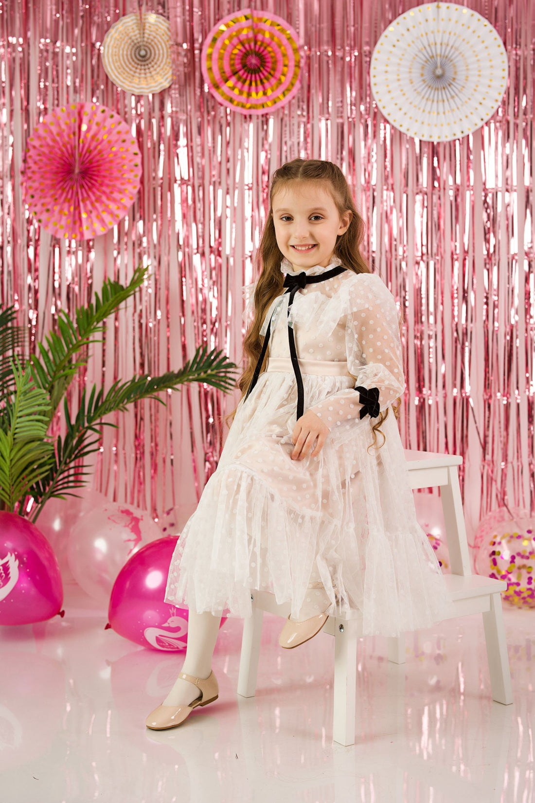 Formal Polka Dot Tulle Dress for Girls