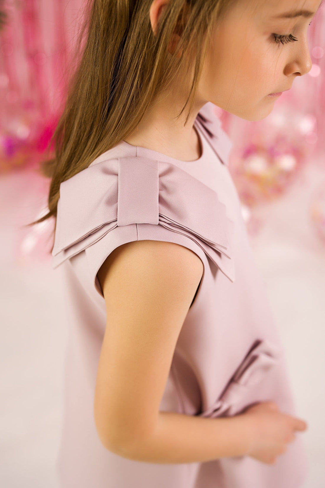 Lilac Dress with Bows for Girls