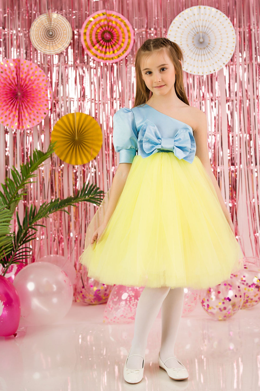 Party Tulle and Taffeta Dress for Girls