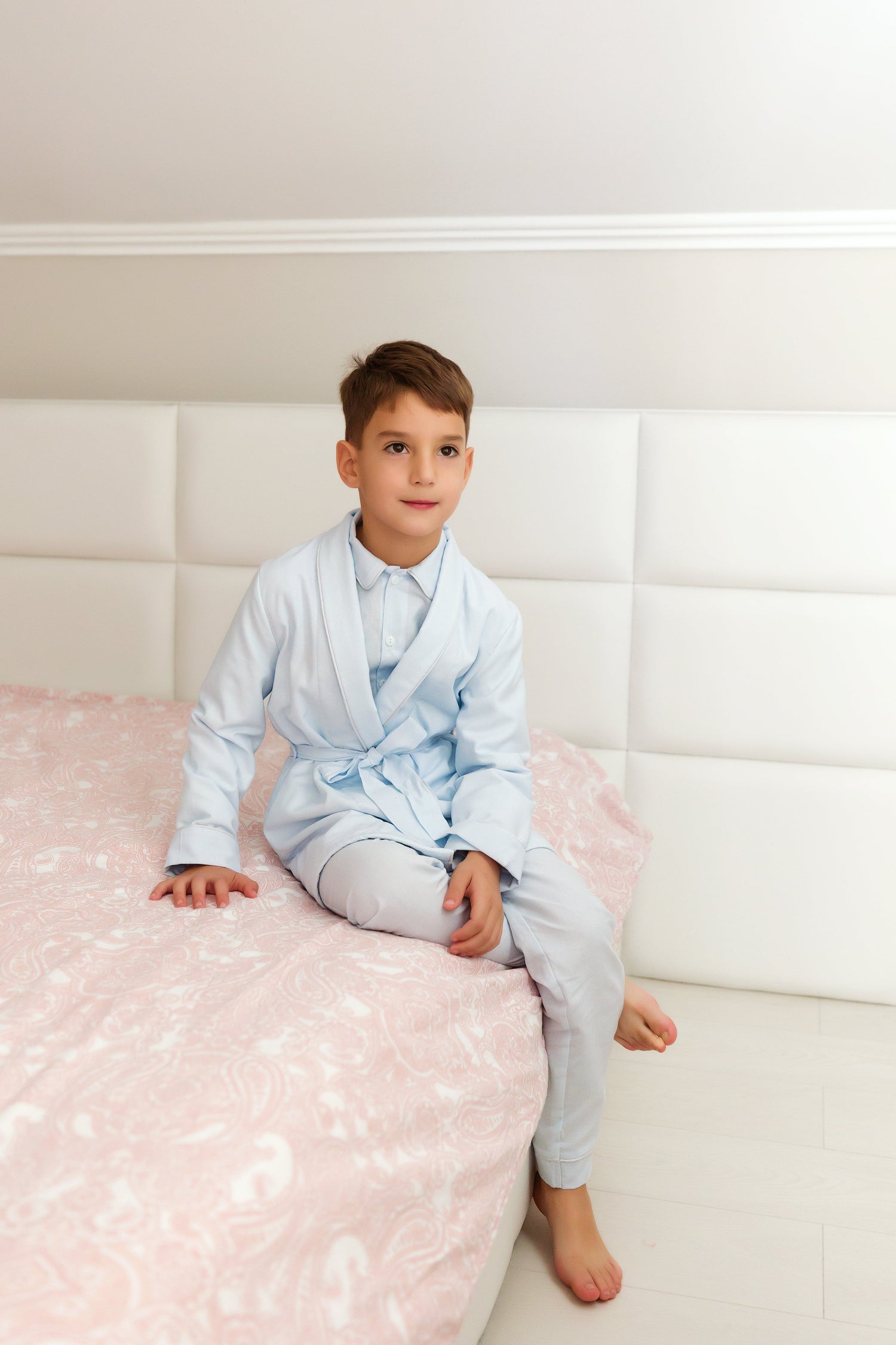Boys' Blue Dressing Gown - Personalized Embroidery – essakids