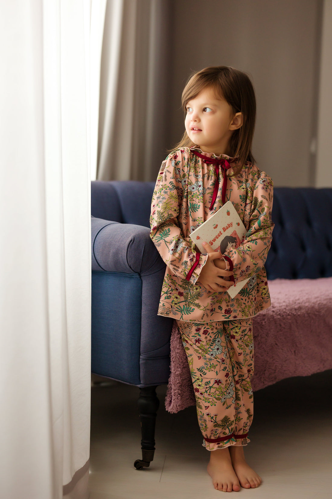 Elegant Floral Print Pajamas